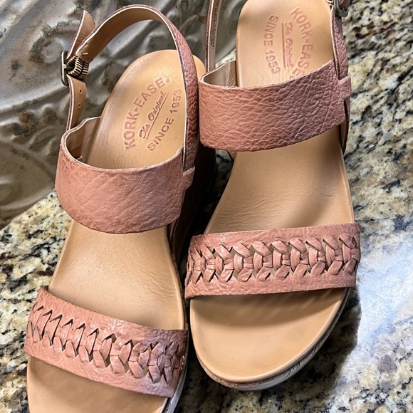 Kork-Ease Pink Wedge Sandals - Picture 4 of 5